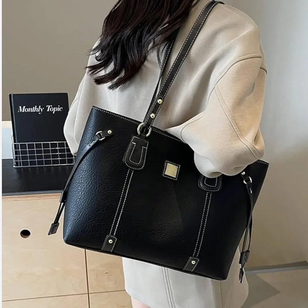 Tote Bag Zipper Shoulder Bags Vegan Leather Handbags Bag Faux Leather X004GBLI97 - Picture 6 of 6